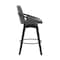 Armen Living Baylor 26" Gray Faux Leather and Black Wood Swivel Bar Stool LCBABABLGR26 - alternate 4